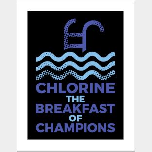 Breakfast of champions funny swimming design Posters and Art